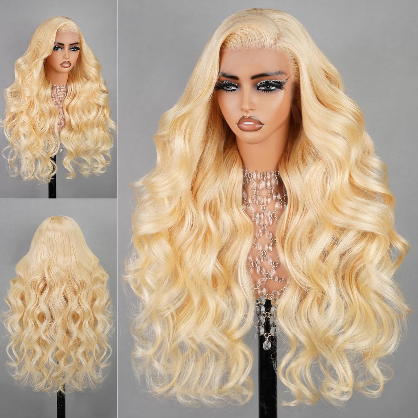 Arabella 613 Lace Front Wig Human Hair 300g-315g 13x4 Blonde Lace Front Wigs Human Hair 210% Density Body Wave 613 Frontal Wig Pre Plucked With Baby Hair (30inch, 613 13X4 body wave wig)