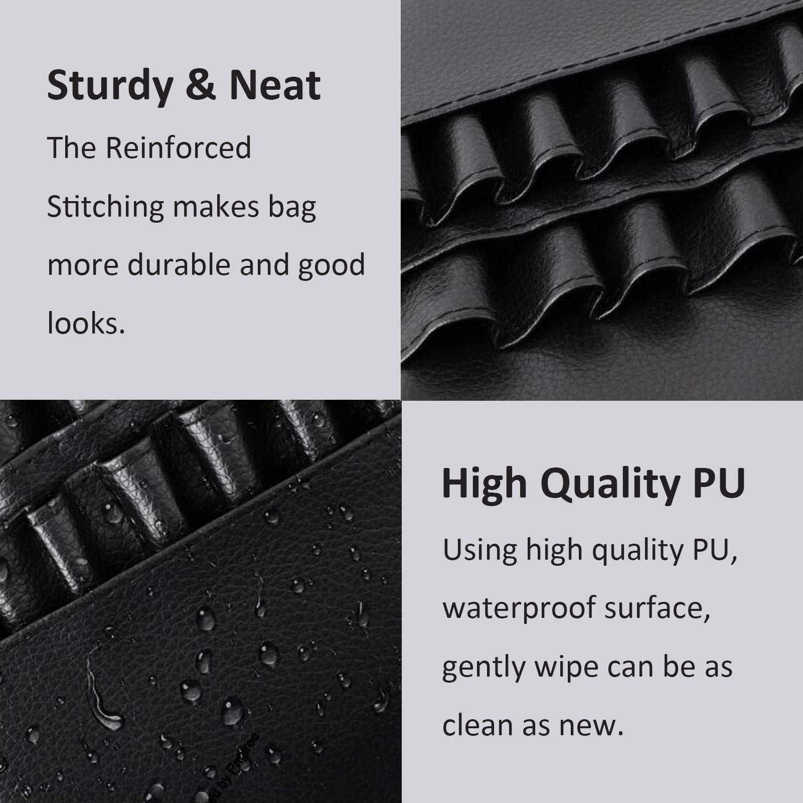 goldwheat Makeup Brush Belt Professional 26 Pockets With Artist Strap, Portable Foldable Cosmetic Pouch For Women