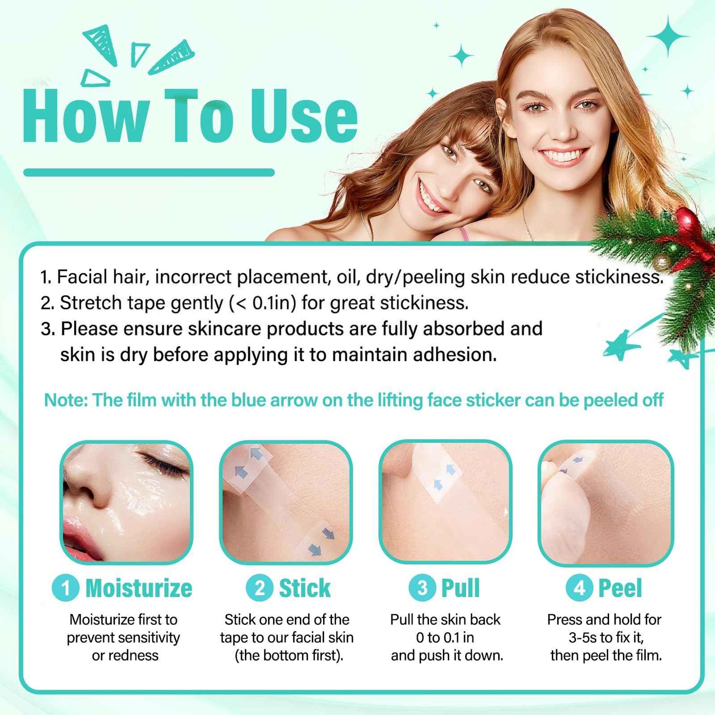 Face Lift Tape Invisible, Facelift Tape for Face, Neck Strips Lift Turkey Neck, Skin Lifting Tapes V Edge Patches for Wrinkle, Jowl, Eye, Double Chin, Loose Sagging Skin (1 Count (Pack of 280))