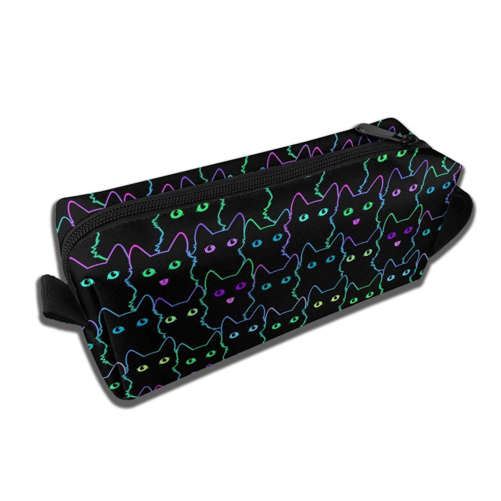 MOLIAN Cute Cat Silhouettes Makeup Bag For Women, Portable Cosmetic Bag Zipper Pouch Travel Toiletry Organizer Bag