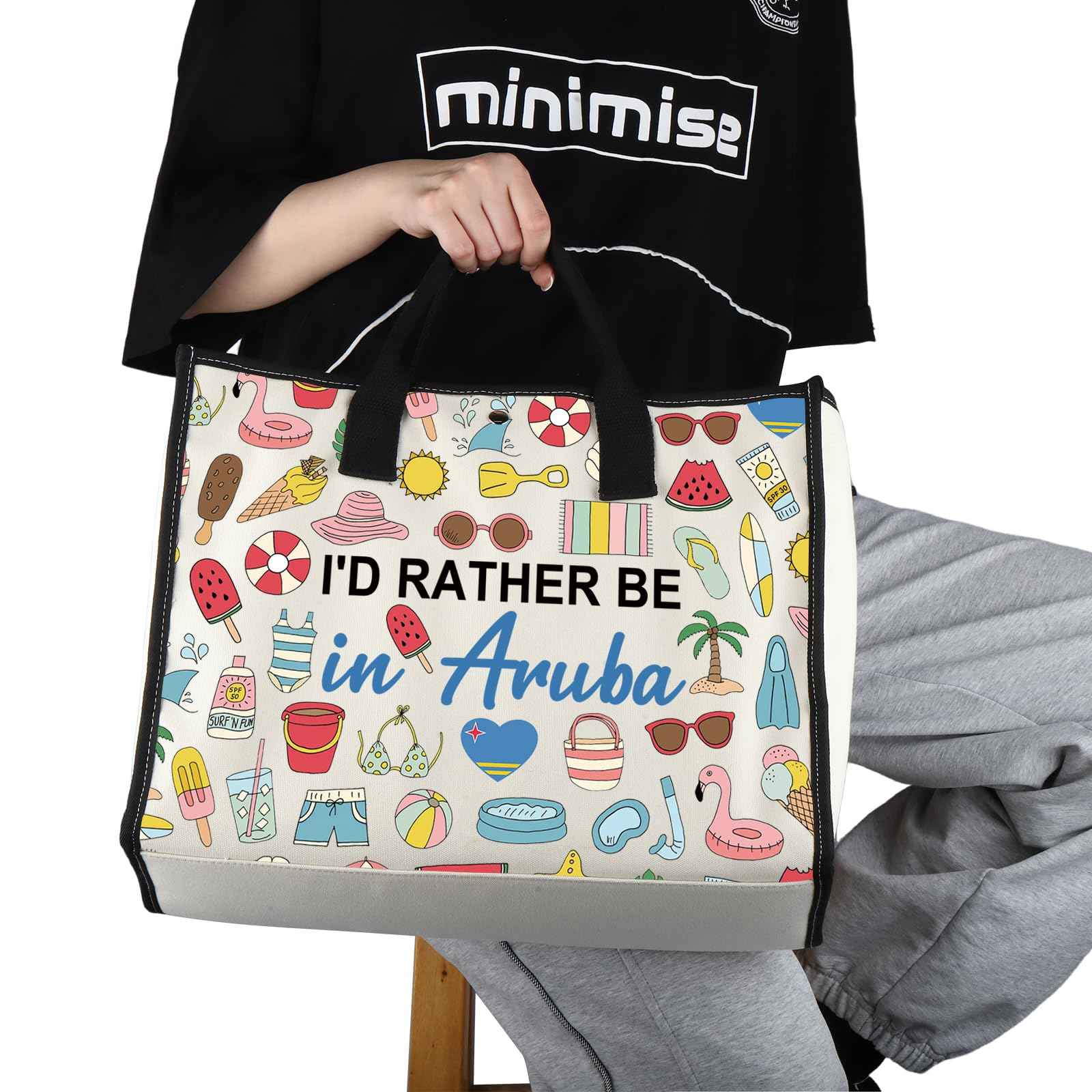 G2TUP Aruba Lover Gift I'd Rather Be in Aruba Makeup Bag Aruba Trip Cosmetic Bag Aruba Souvenirs Gift Aruba Travel Gift (Be in Aruba TT)
