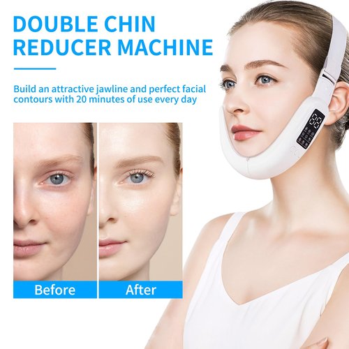 Double Chin Machine, V Face Beauty Device for Woman 8 Modes and 15 Intensity Levels Electric Double Chin Device, Smart Double Chin Face Device with Magnetic Massage