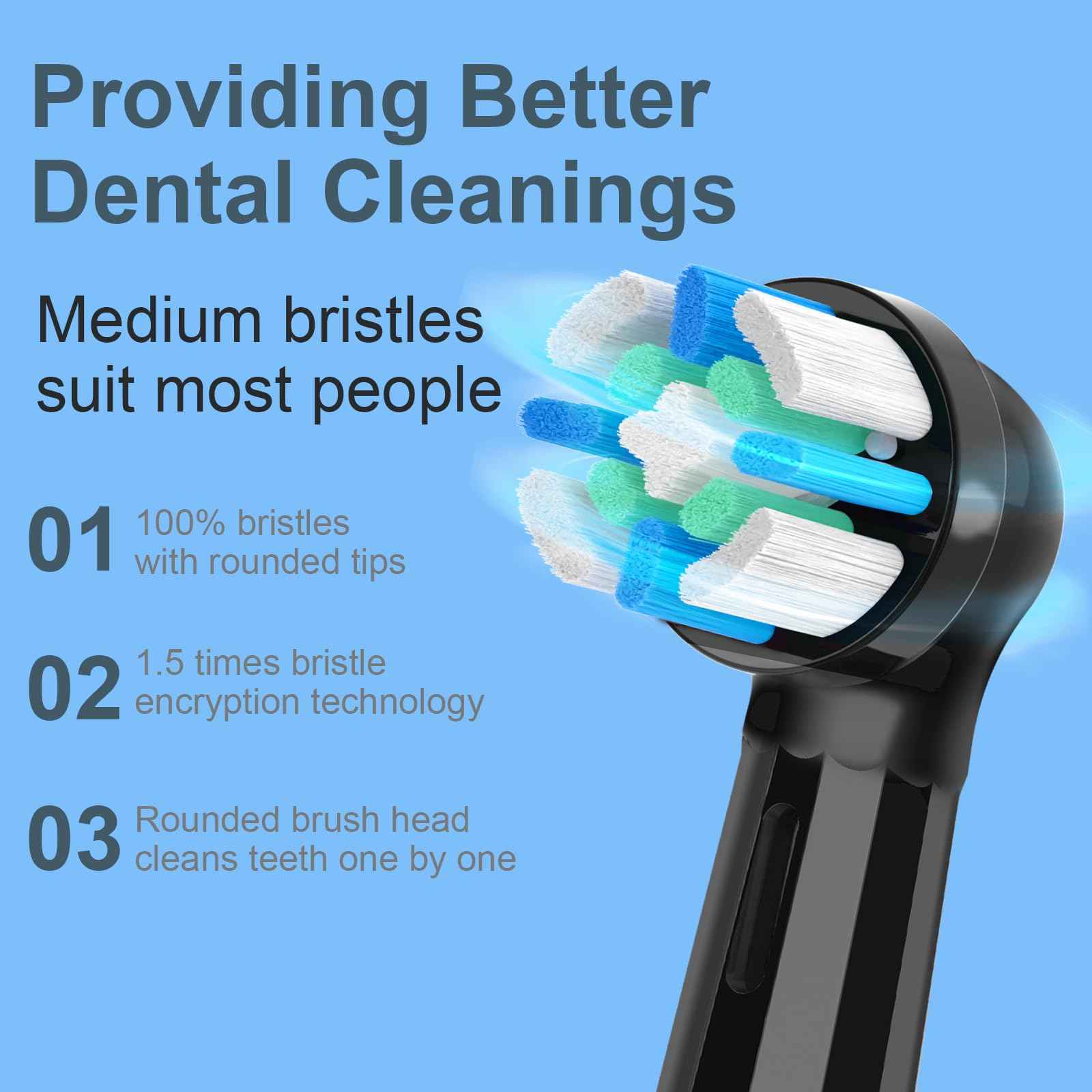 10 Pack IO Replacement Heads Compatible with Oral B IO 2/3/4/5/6/7/8/9/10/Deep Clean Series Electric Toothbrushes, Brush Heads Compatible with Oral B iO (Black)