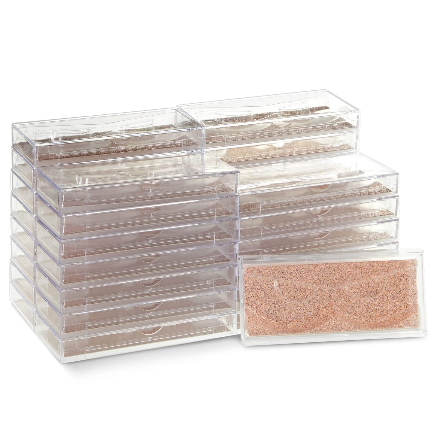 Stockroom Plus 30-Pack Rose Gold Glitter Empty Eyelash Case for False Eyelashes, Lash Cases Empty Bulk Wholesale with Glitter Paper Card for Makeup Artists (4.4 x 2 Inches, 0.55" Width)