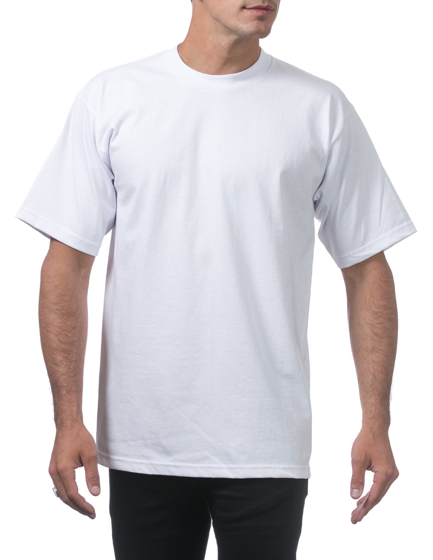 Pro Club Men's Heavyweight Cotton Short Sleeve Crew Neck T-ShirtWhite, Small