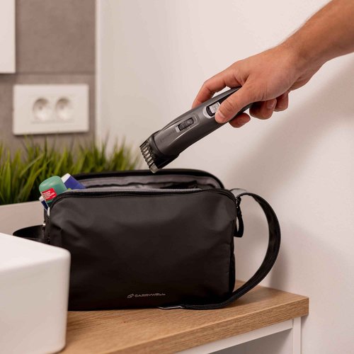 (Not Made In China) Toiletry Travel Bag For Men, Shaving Kit, Waterproof Organizer and Dopp Kit, Interior Compartments and Pockets For Toiletries and Accessories (Black)