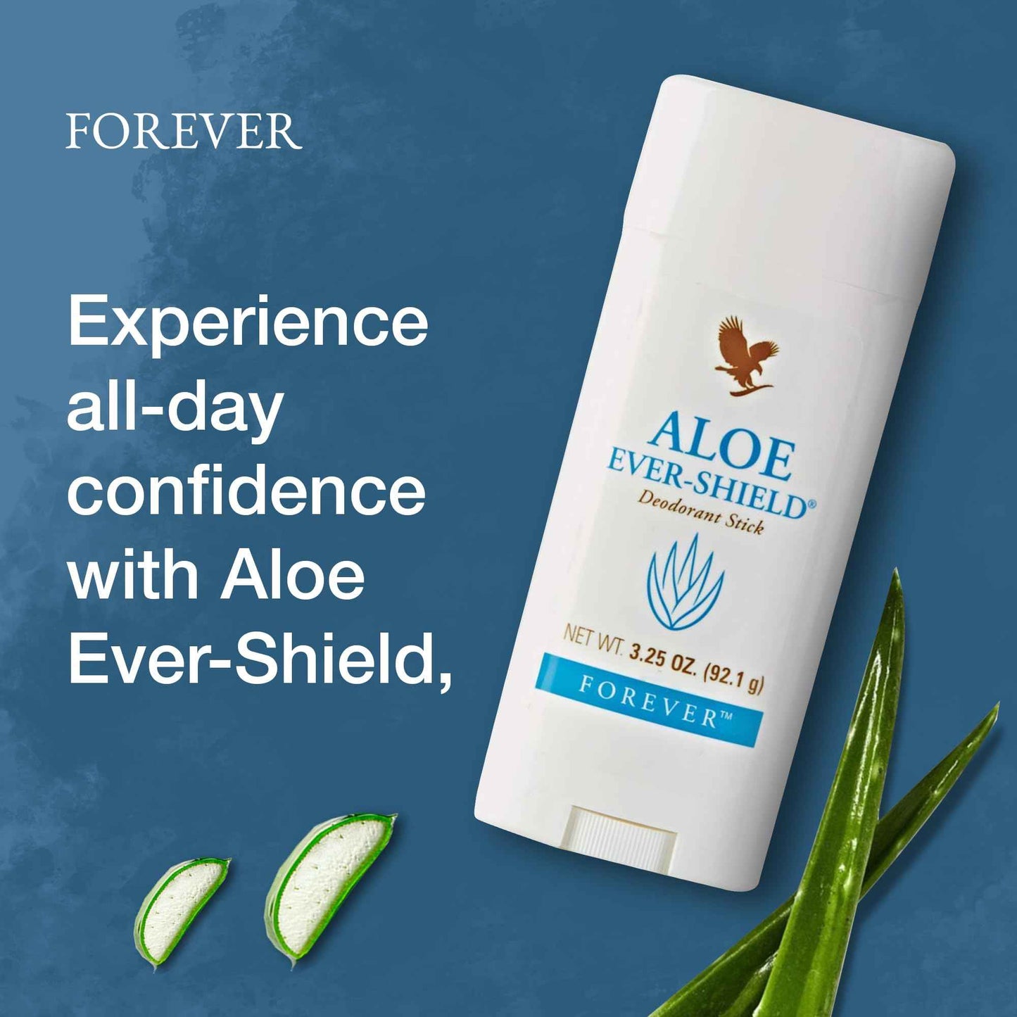 Forever Living - Aloe Ever-Shield - Aluminum-Free Deodorant with Soothing Aloe for Sensitive Skin - 3.25 oz Stick (Pack of 3)