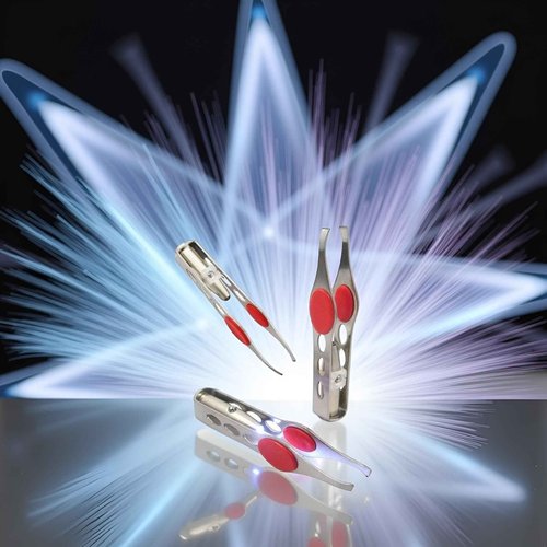 2 Pcs Silver Tweezer With LED Light for Hair Removal Makeup Tool Eyebrow Eyelash Tweezers for Women Facial Hair, Lash Trimmer,Hair Ingrown for Tweezer,Women's Hair Removal Tweezers