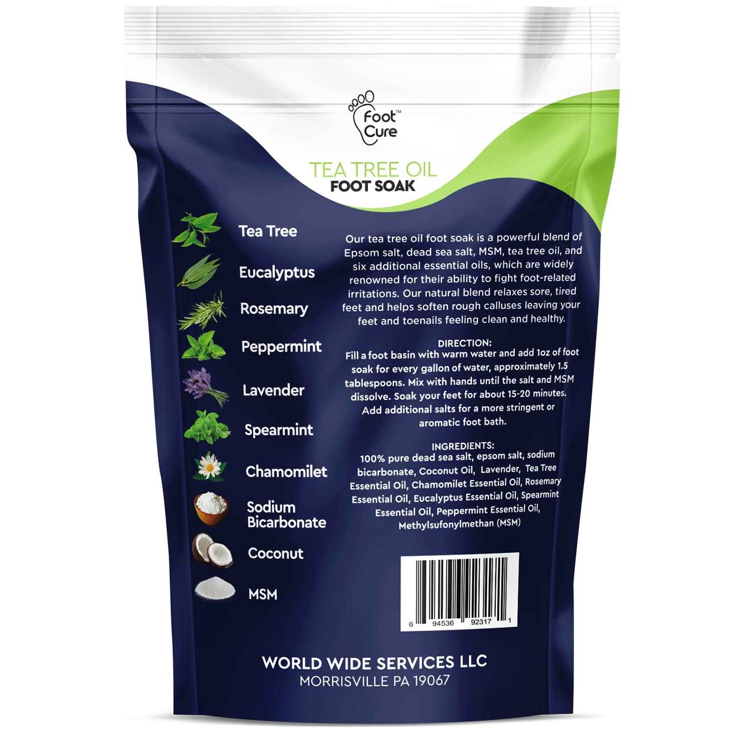 Tea Tree Oil Foot Soak with Epsom Salt Callus Remover for Feet with Extra Strength Gel & Foot Pumice Stone Set - Easy Way to Remove Hard Calluses & Dead Skin Build-Up - Professional at-Home Foot Care