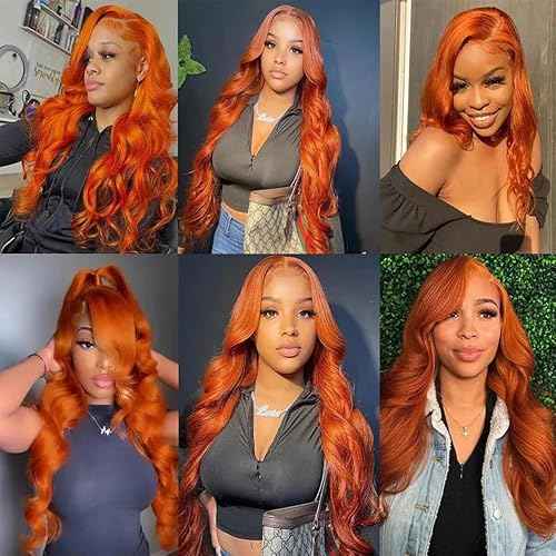 350 Body Wave Bundles Human Hair Ginger Bundle 18 20 22 inch Color 350 Ginger Orange Body Wave Bundles 300g