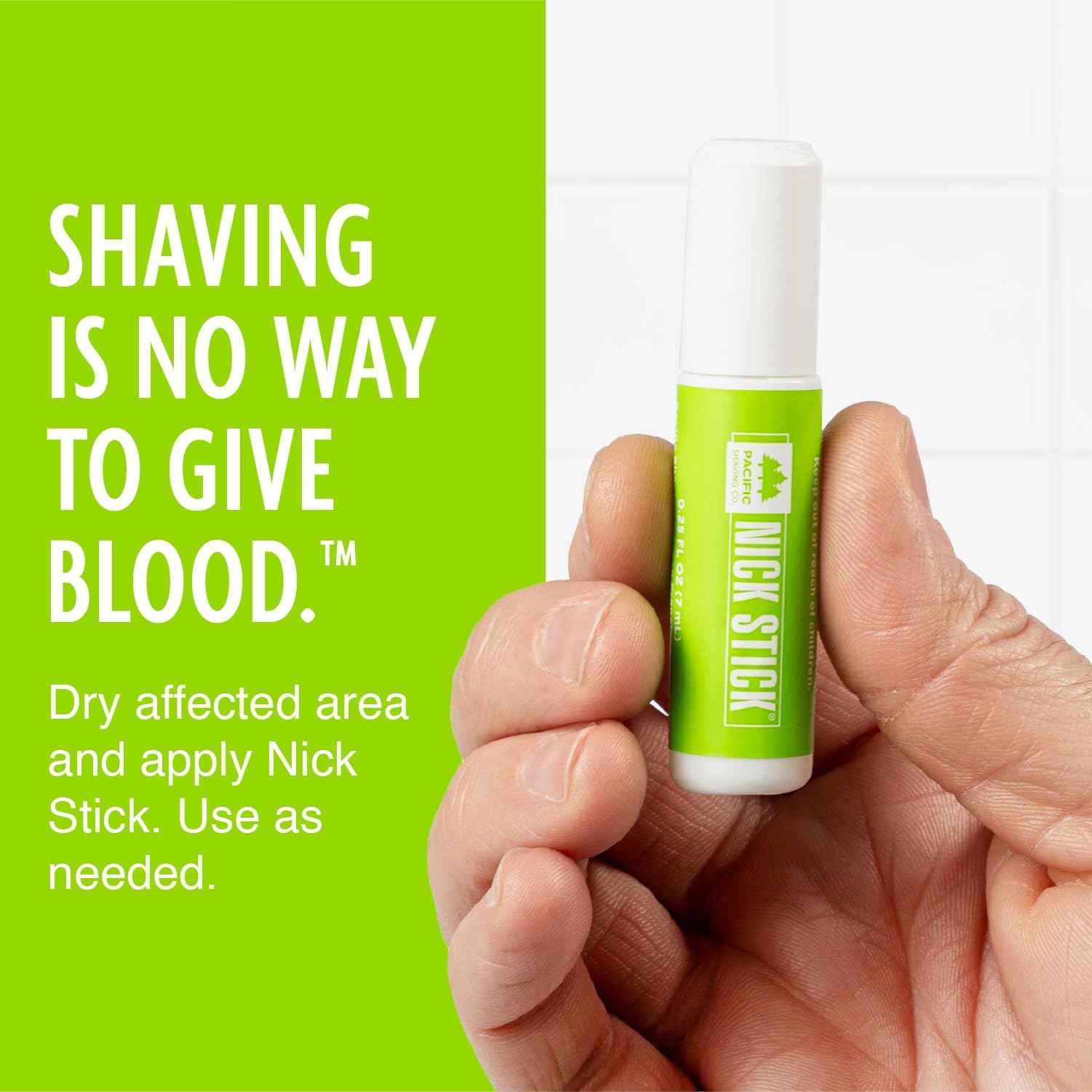 Pacific Shaving Company Nick Stick - A Shave Essential - Puts Nicks in Their Place - Liquid Roll-On Applicator, Dries Clear - With Vitamin E & Aloe Vera (0.25 Oz, 3 Pack)