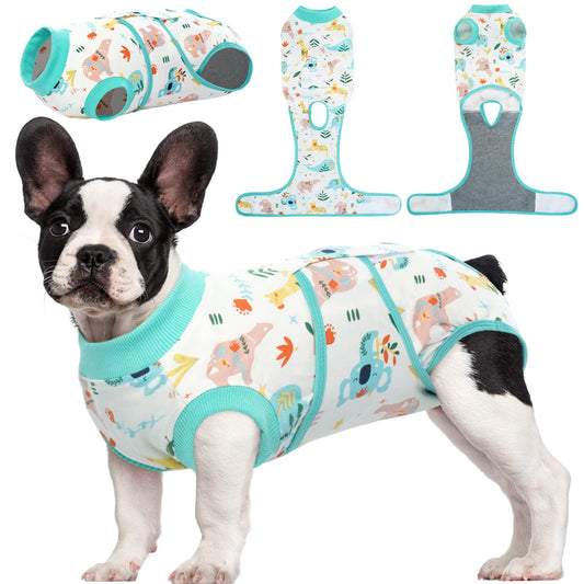 Kuoser Recovery Suit for Dogs Cats After Surgery, Professional Pet Recovery Shirt Dog Abdominal Wounds Bandages, Substitute E-Collar & Cone,Prevent Licking Dog Onesies Pet Surgery Recovery Suit