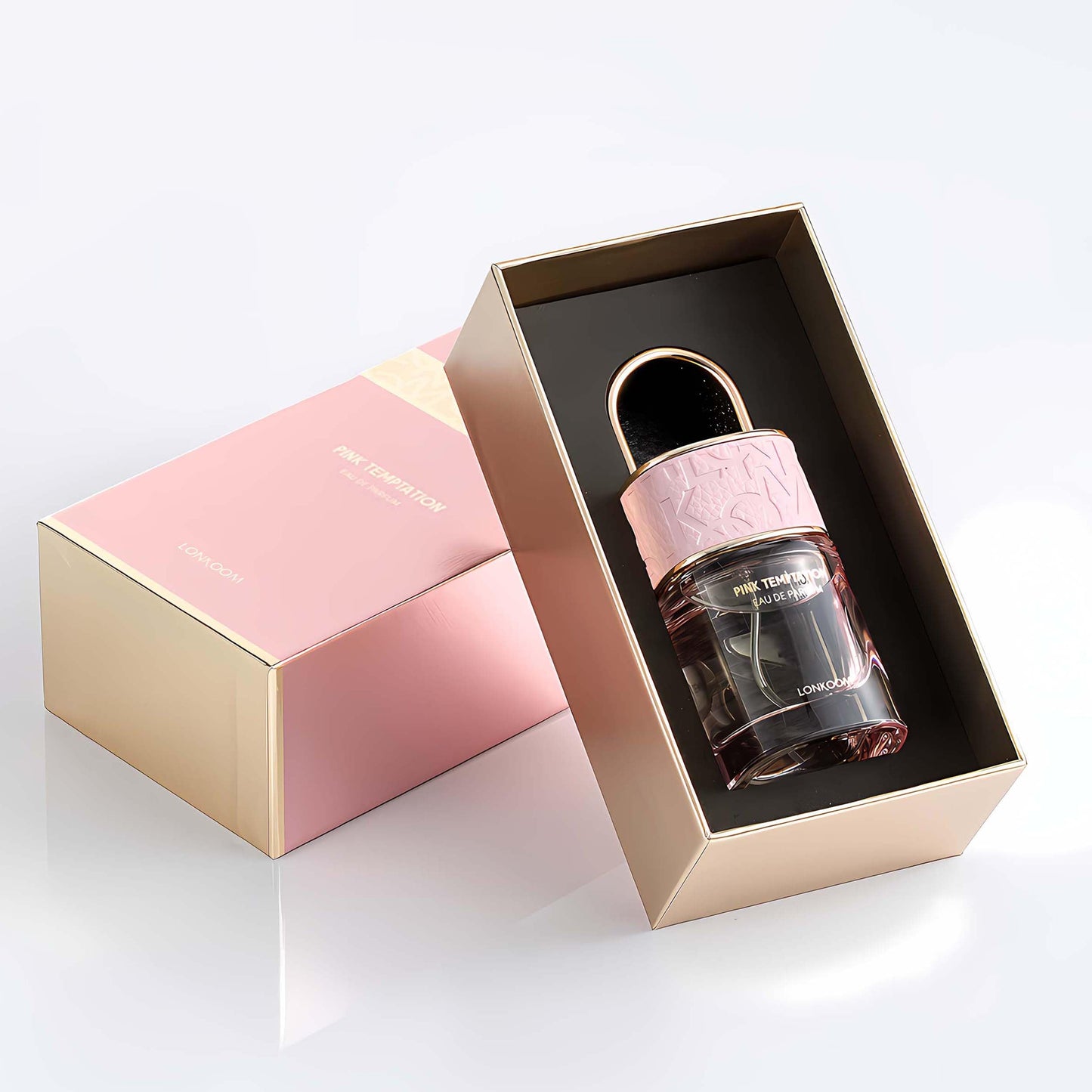 Lonkoom Lock Pink Temptation Perfumes for Women, Floral Woody Eau De Parfum Spray Long-Lasting Fragrance Ladies Perfume 1.7 Fl Oz/50ml, Notes of Bergamot Jasmine Vanilla Cedarwood Musk