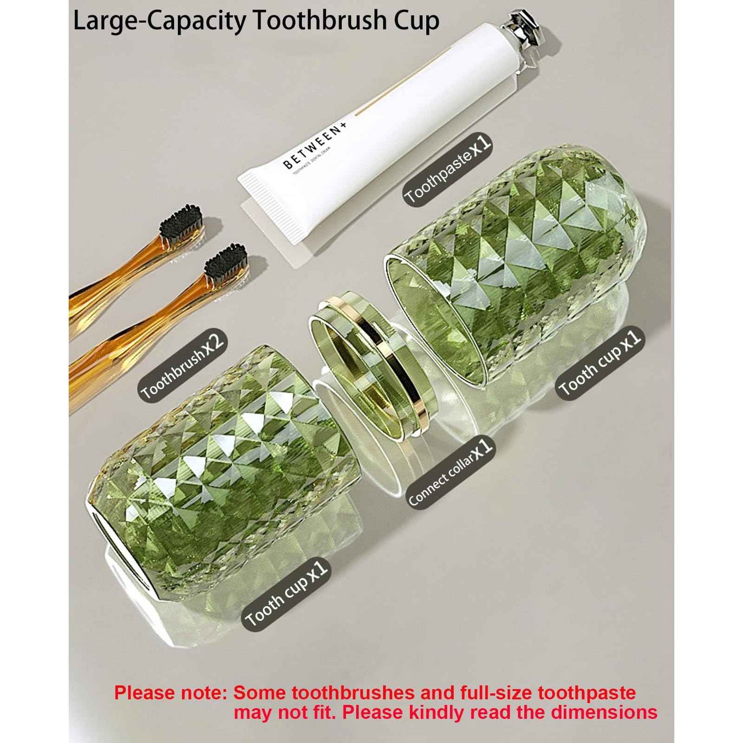 Transparent Travel Toothbrush Case with Cover, Large Tooth Brush Holder with Mouthwash Cup, Portable Compact Oral Clean Tools Organizer for Bathroom Trip School
