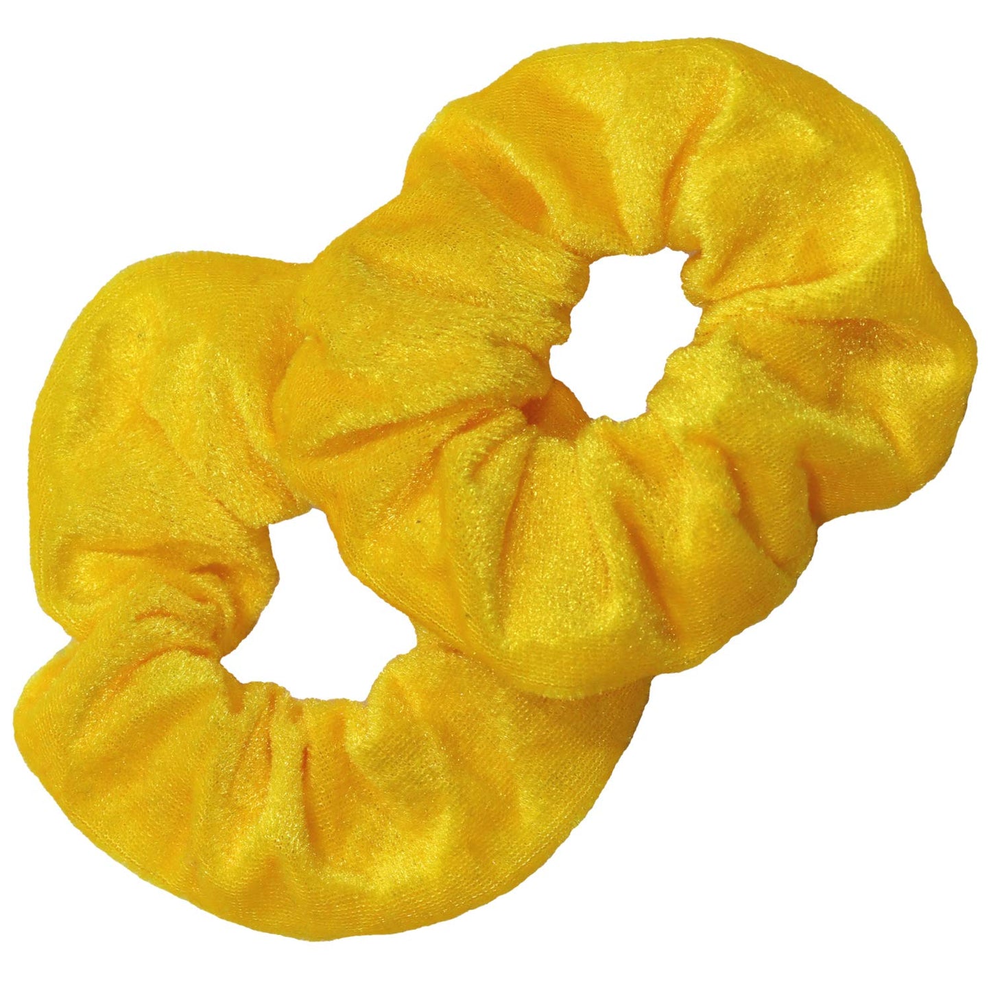 Kenz Laurenz Hair Ties - 2 Velvet Scrunchies for Women Girls Hair Elastics Ponytail Holder Scrunchy Accessories Pack (Yellow)