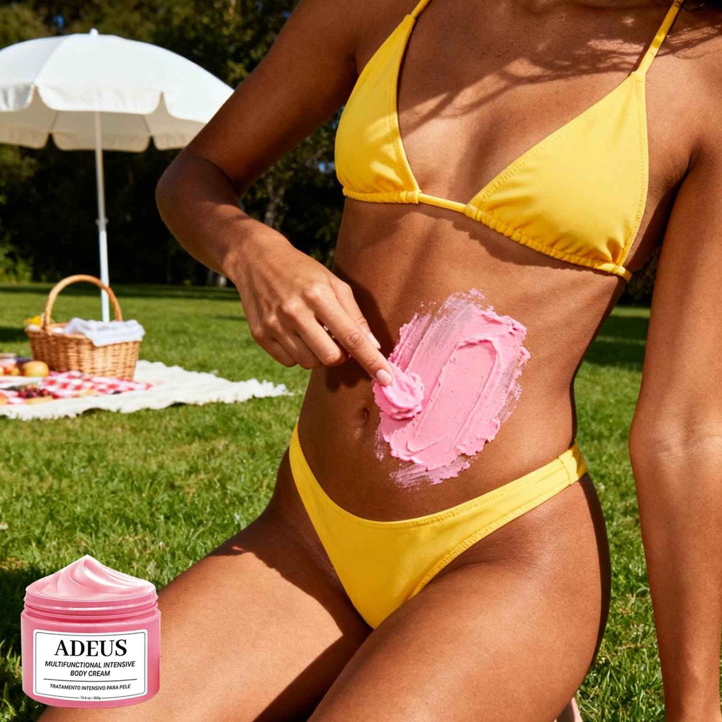 ADEUS Crema Brasileña, Multifunctional Pink Intensive Cream, Cream Rose Body Intensive Skin with Asiatica & Seaweed Extract Moisturizing & Smoothing Skincare (1)