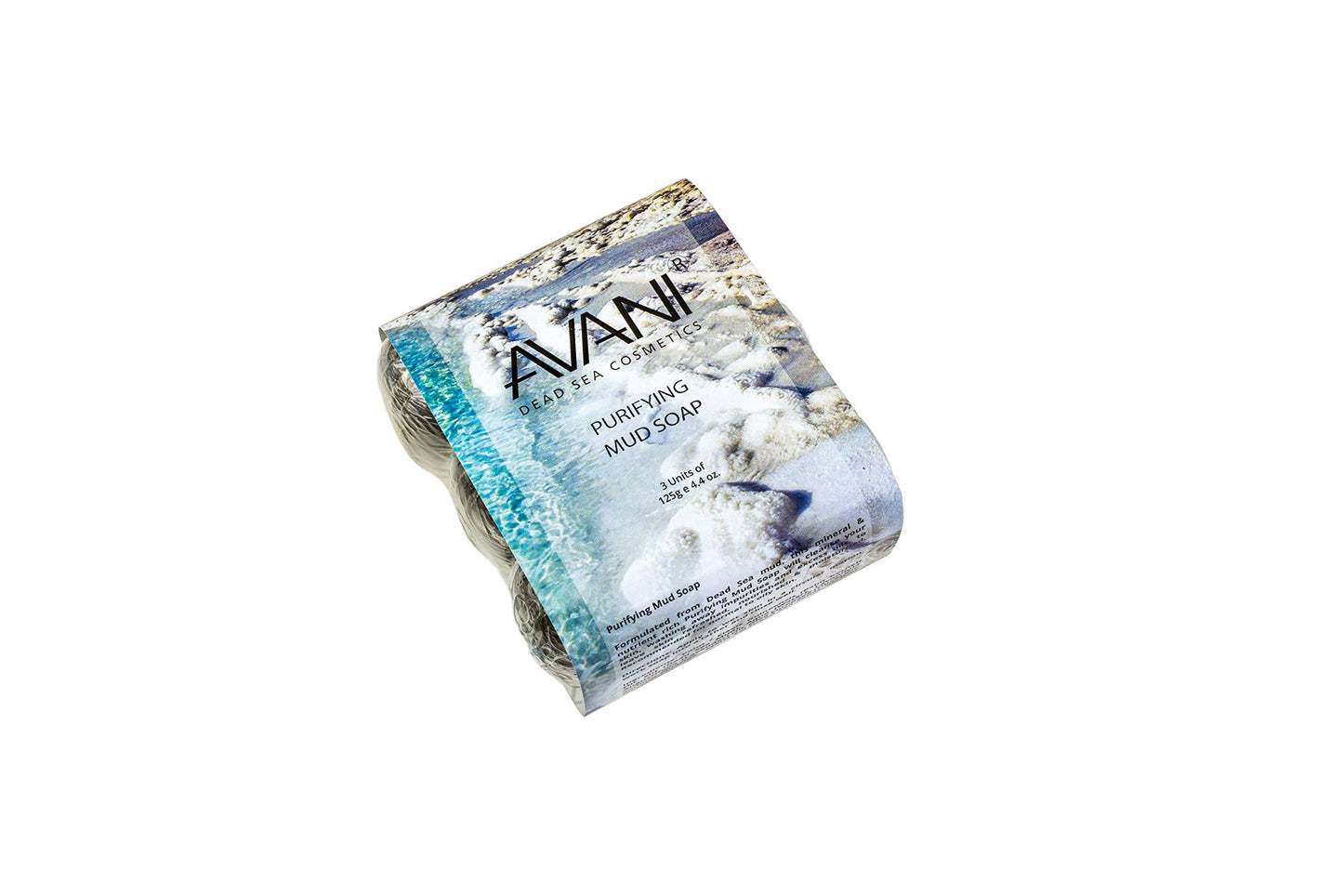 Avani Dead Sea Cosmetics Purifying Mud Soap – Includes Vitamins, Essential Oils, Plant Extracts – 3 Pack