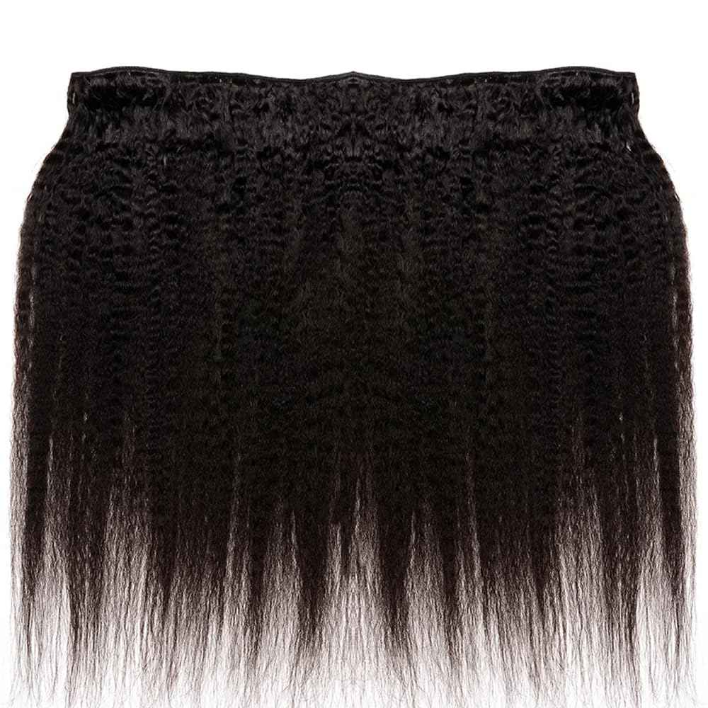 Kinky Straight Bundles 30 30 30 Inch Yaki Straight Human Hair Bundles Natural Black Yaki Bundle Human Hair Unprocessed Brazilian Virgin Remy Hair Extensions Deals