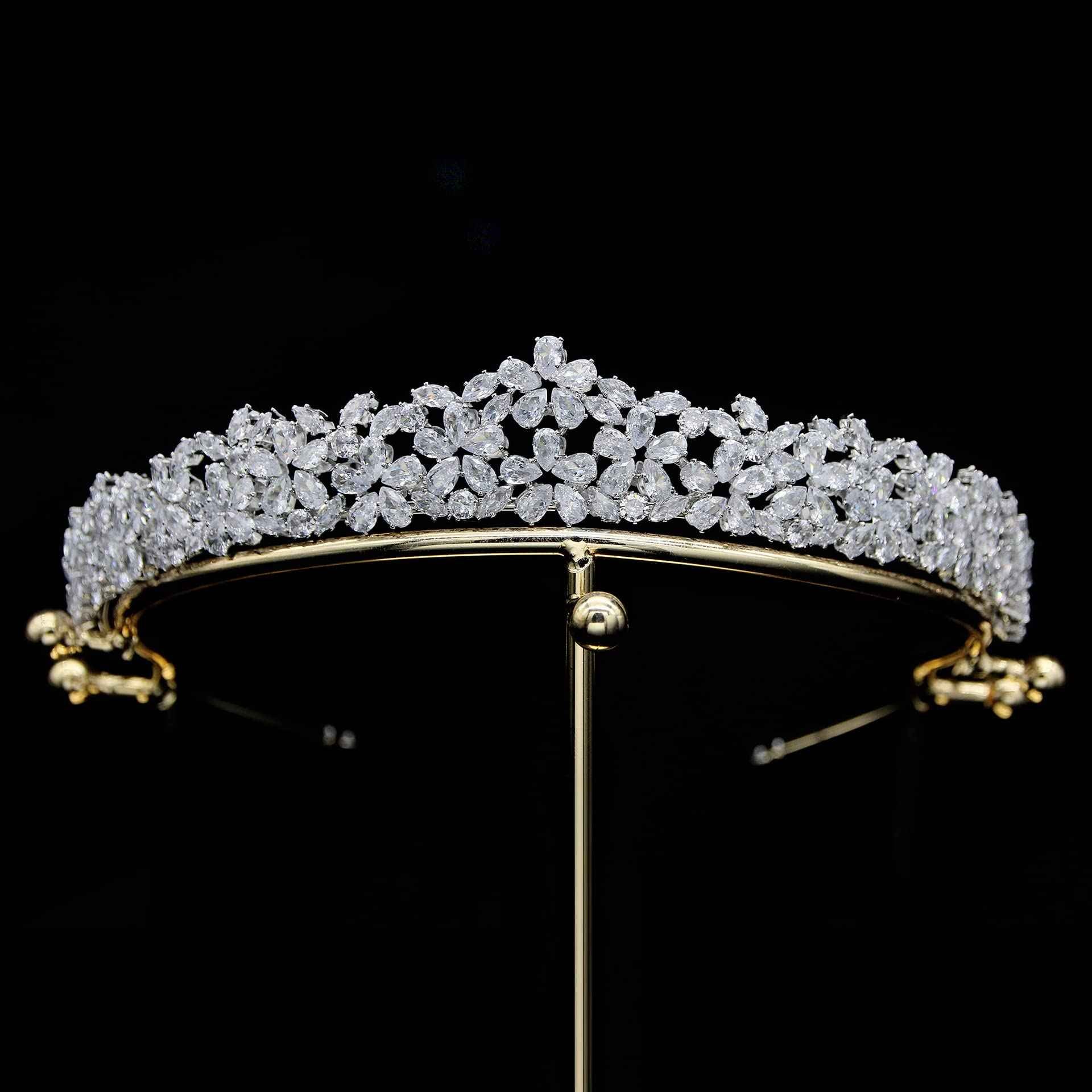 Sparkly Small Zircon Wedding Crowns and Tiaras for Women Cubic Zirconia Quinceanera Crown Sweet 16 Tiara Little Silver Gold Headband Crystal Headpieces Coronas Para 15 Anos Quinceaneras 2023 (Silver