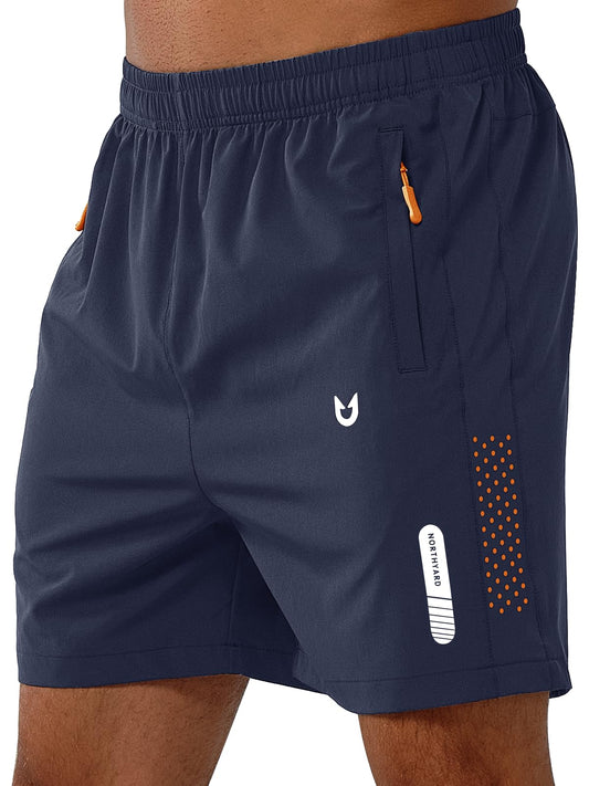 NORTHYARD Men's Athletic Running Shorts Quick Dry Workout Shorts 7"/ 5"/ 9" Lightweight Sports Gym Basketball Shorts Hiking Exercise NAVY-5inch S