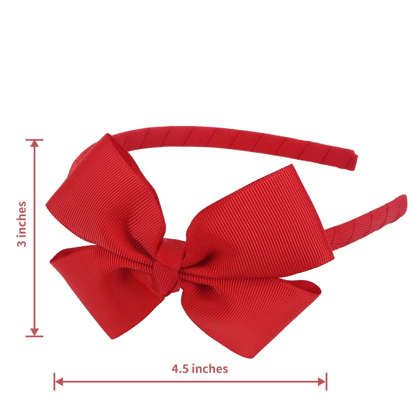 MEEDEE Red Grosgrain Bow Headband for Girls, 1 PCs Headband with Bow for Toddlers Kids Party Decoration Cosplay Costume Hair Band