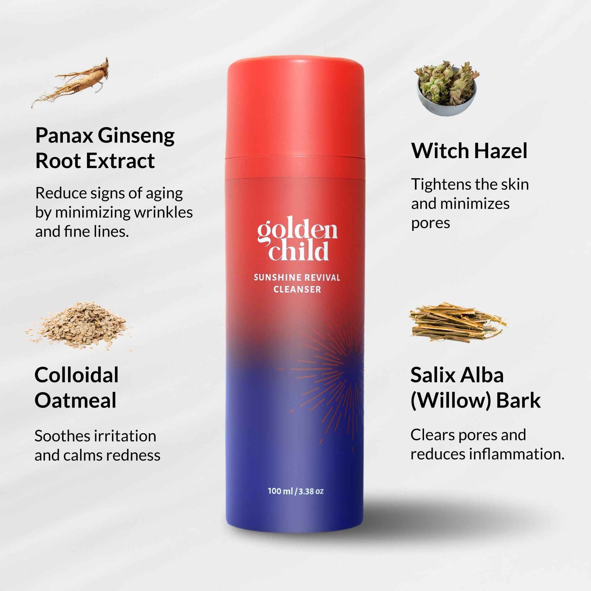 Golden Child - Sunshine Revival Cleanser - Daily Cleanser for Sensitive Skin & combination Skin. Deep Cleans & Fights Breakouts.