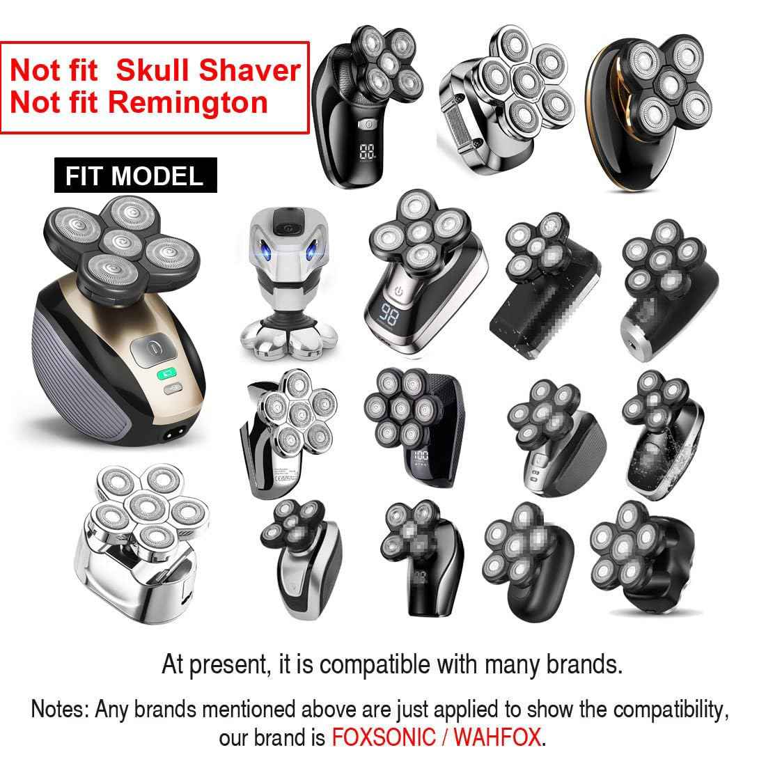 WAHFOX Universal 3 Pcs 5 Blades Shaver Heads for Head shaver and Other Brands Head Shaver, Black+gold