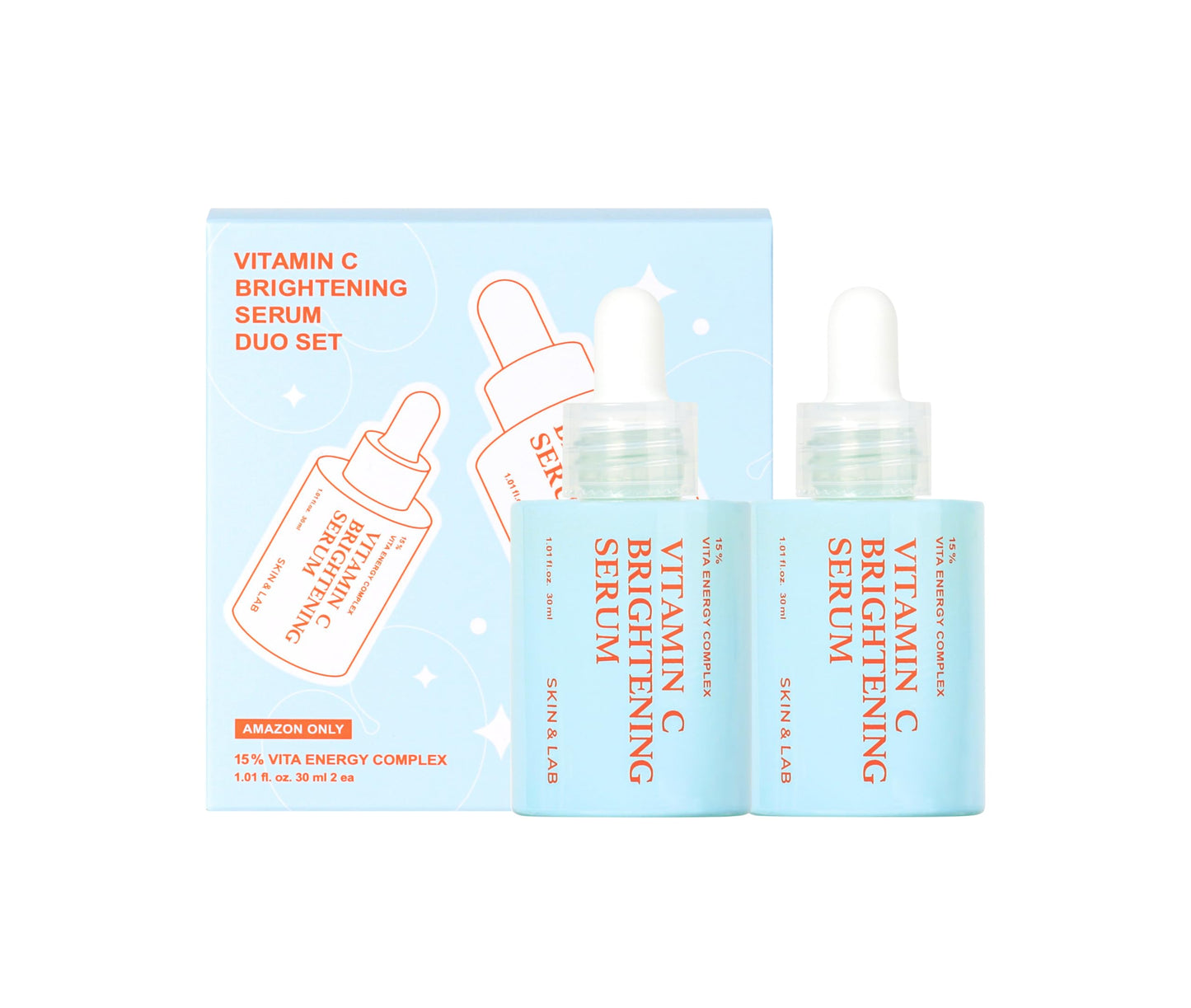 [SKIN&LAB] Vitamin C Brightening Serum for Face with Hyaluronic Acid and Niacinamide | Hyperpigmentation and Even Skin Tone Serum (2.02 fl oz)