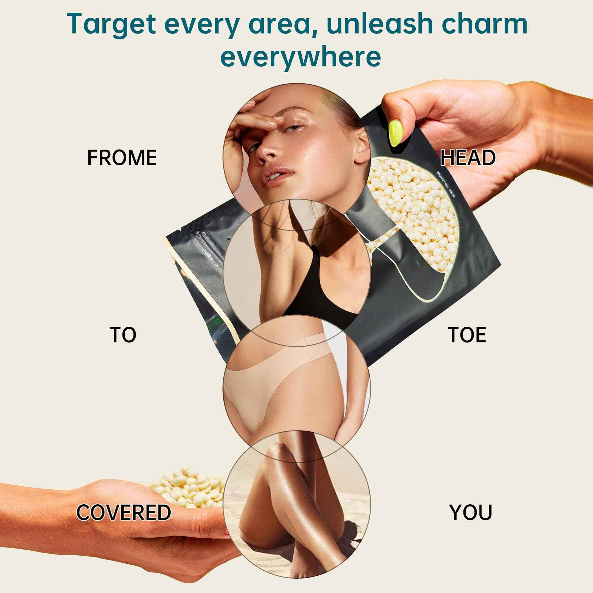 1lb Hard Wax Beans, Lifestance Wax Beads Hair Removal Hard Wax Kit for Thin & Fine Hair, Sensitive Skin, Waxing Beads for Face, Chin, Eyebrow, Bikini