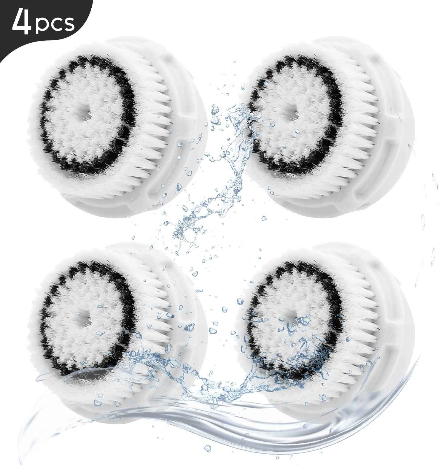 benvesa Sensitive Replacement Brush Heads – Compatible with Clarisonic Mia 1, Mia 2, Mia Fit, Alpha Fit, Smart Profile Uplift – 4 Pack