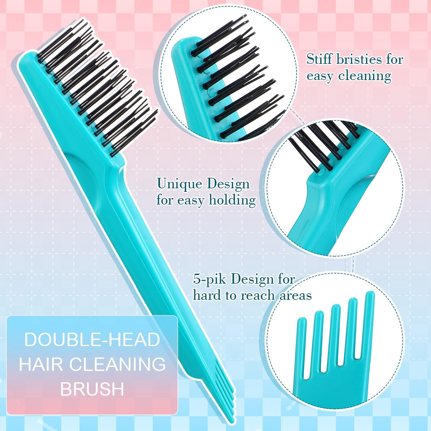 Boao 4 Pcs Hair Brush Cleaning Tool Comb Cleaner Brush Hair Brushes Cleaner Comb Mini Hair Cleaning Brush Hair Brush Cleaner Tool for Removing Hair Dust Home Salon Use (Green)