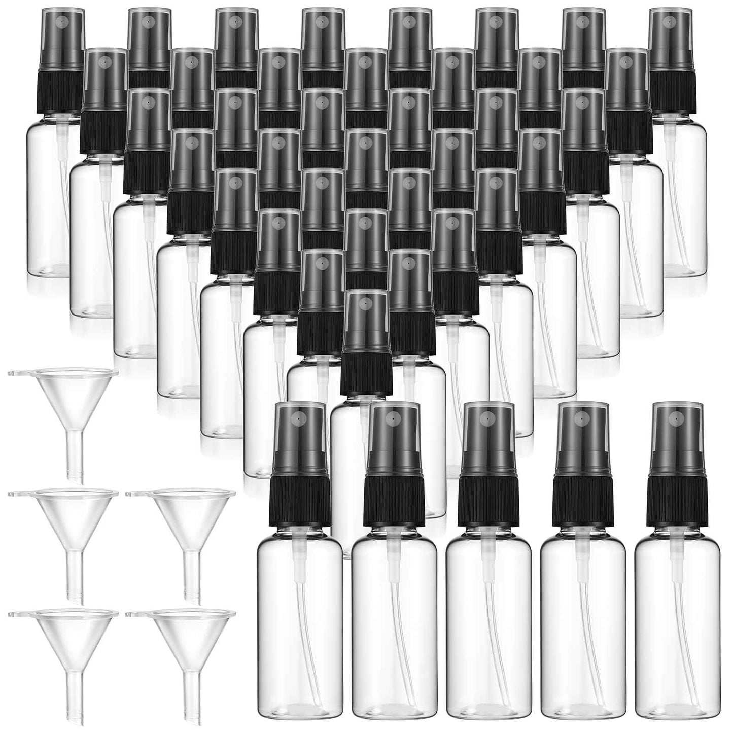 Meyeyaia 1oz/30ml Small Spray Bottle - 100 Pcs Bulk Plastic Spray Bottles, Refillable Clear Fine Mist Sprays Bottle for Skin Hair Care, Plant Care & Home Cleaning