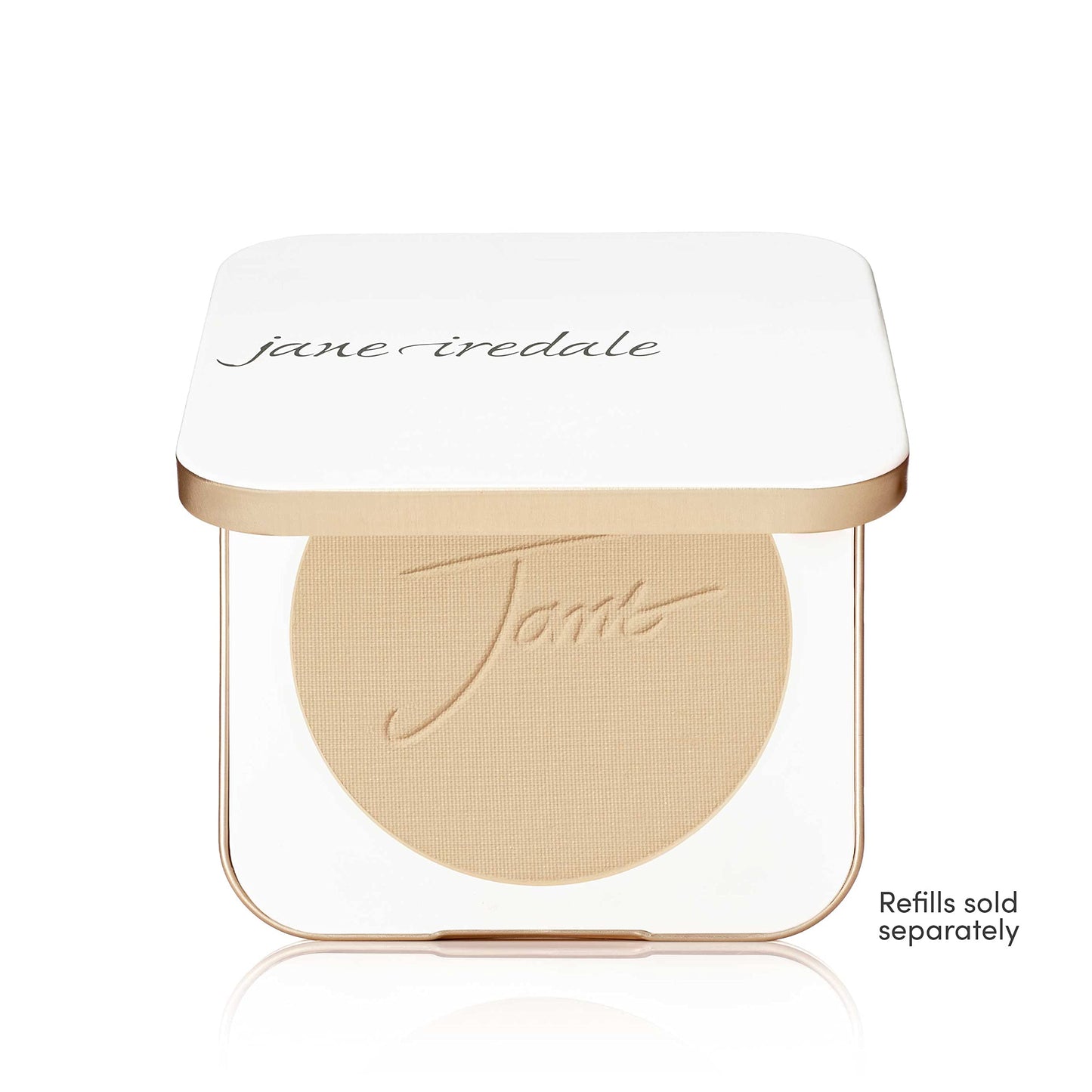 jane iredale Refillable Compact | Aluminum Shell & Magnetic Closure | Interior Mirror for On-The-Go Use | Compatible with all Powder Refills | White