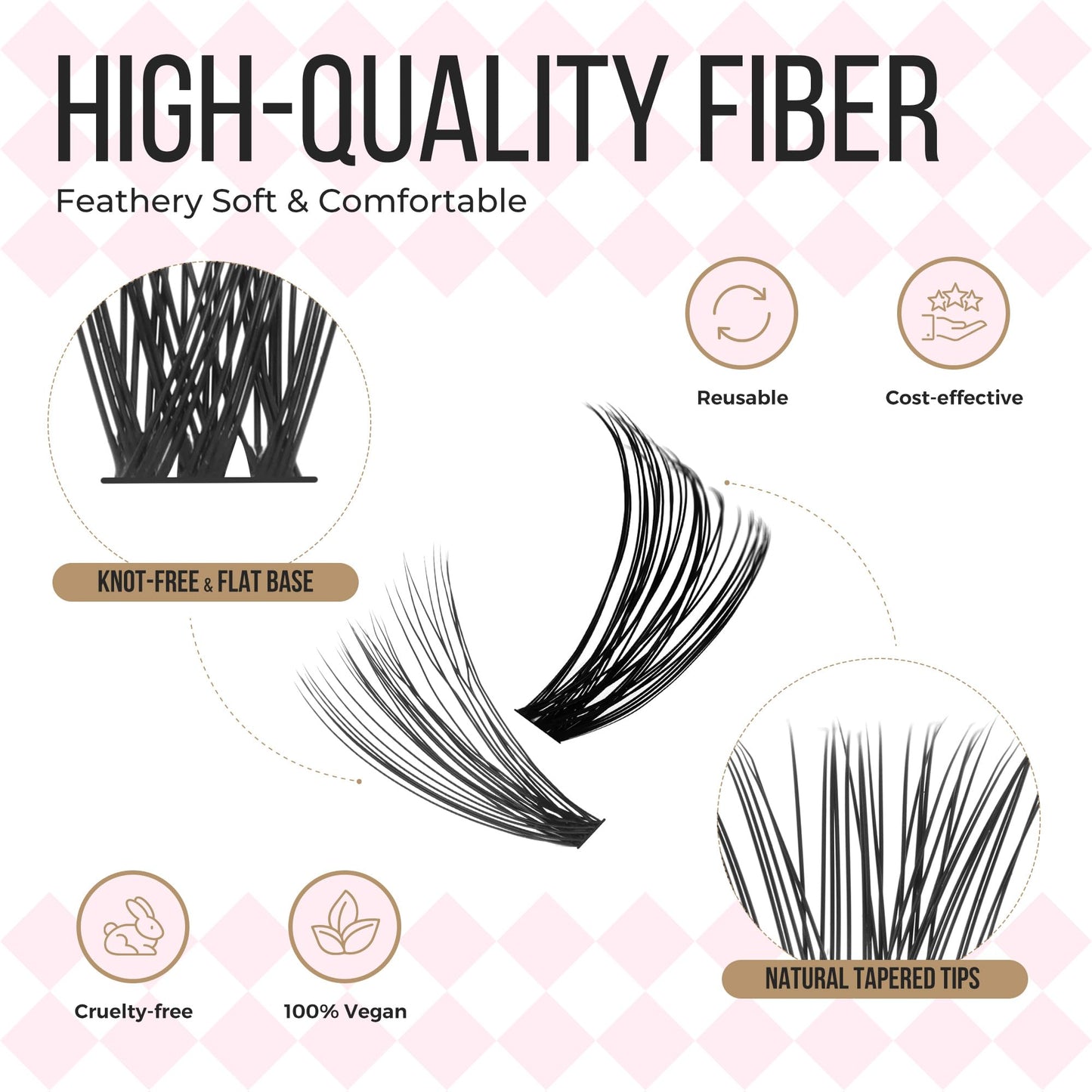 LASHVIEW Lash-Extension-Clusters 560pcs D Curl Lash Clusters Natural Look Cluster Lashes Extensions Super Thin Band & Soft Lashes Reusable 9-16mm MIX (30D&40D)