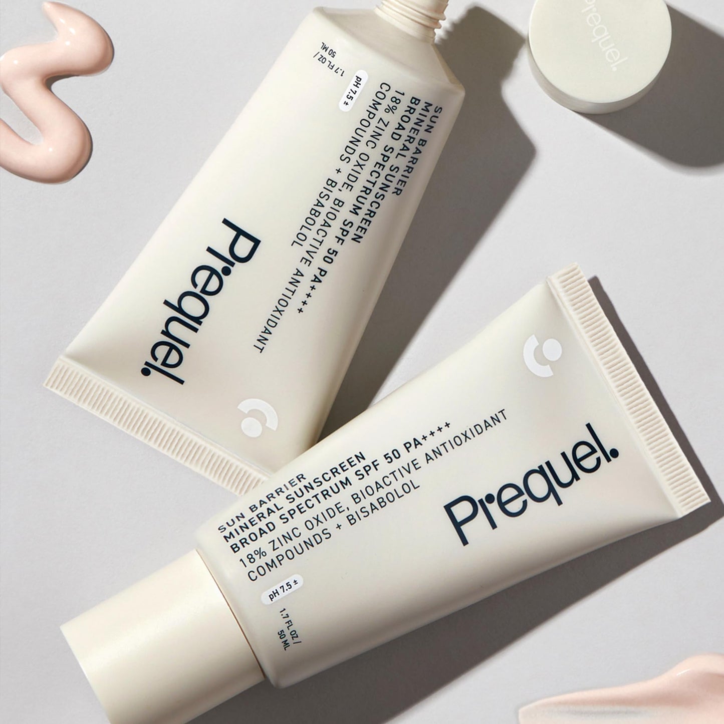 Prequel Skin - Sun Barrier Mineral SPF 50 Sun Protectant - Lightweight Semi-Transparent Zinc Oxide Sunscreen - 1.7 Fl Oz