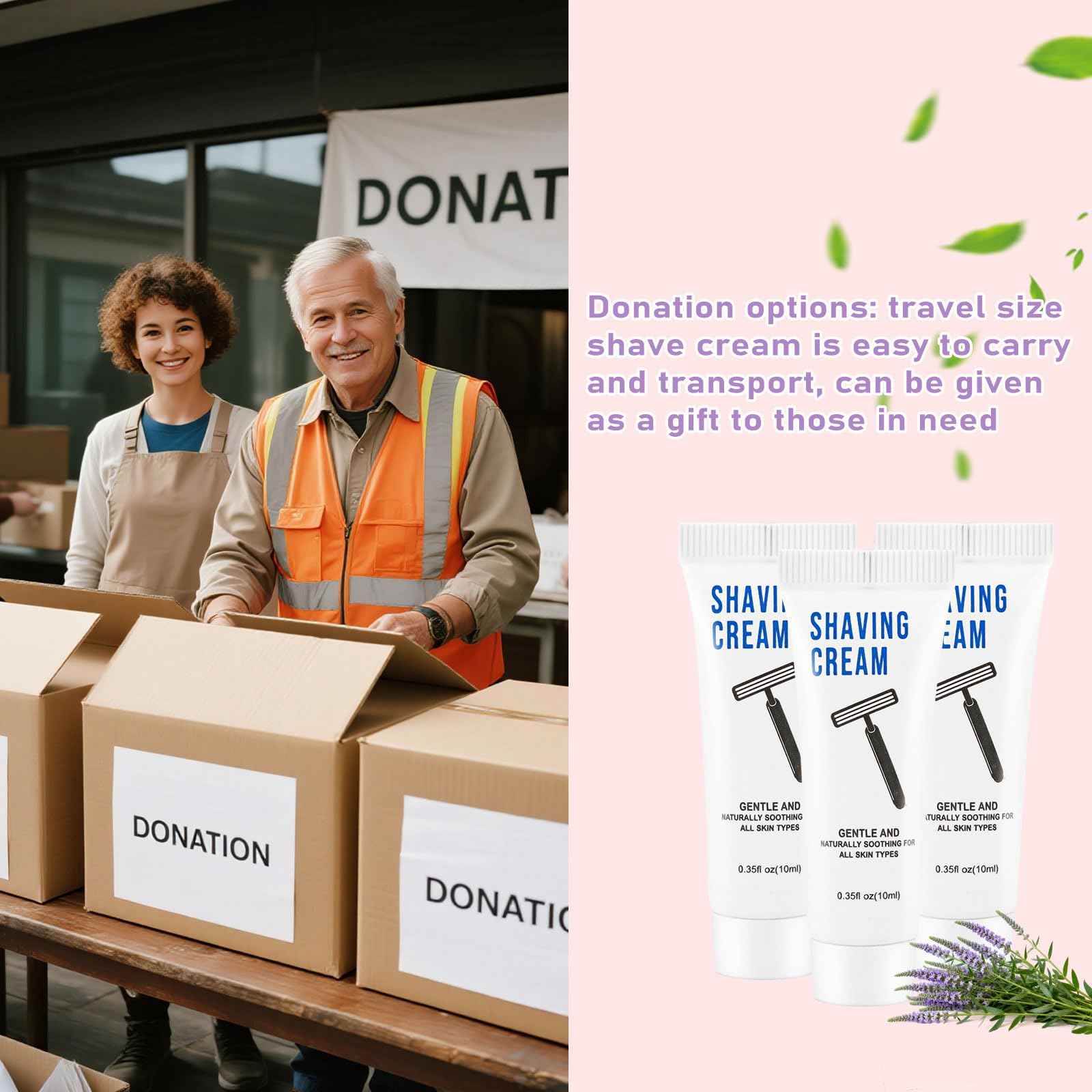 100 Shaving Cream Bulk Travel 10ml/0.35fl oz,Disposable Shaving Cream in Bulk Travel Shave Cream for Hotel Homeless,Verbena