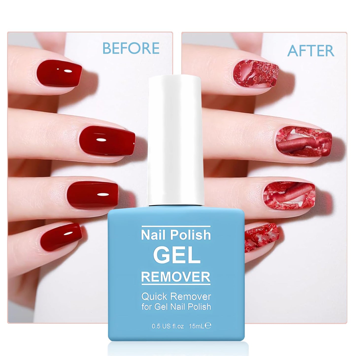 Nail Polish Remover Kit Includes 1 Pack Gel Remover For Nails, 2 Pcs Cuticle Pusher, 1 Pcs Glass Nail File, Easily & Quickly Gel Polish Remover(Basic Set 1#)