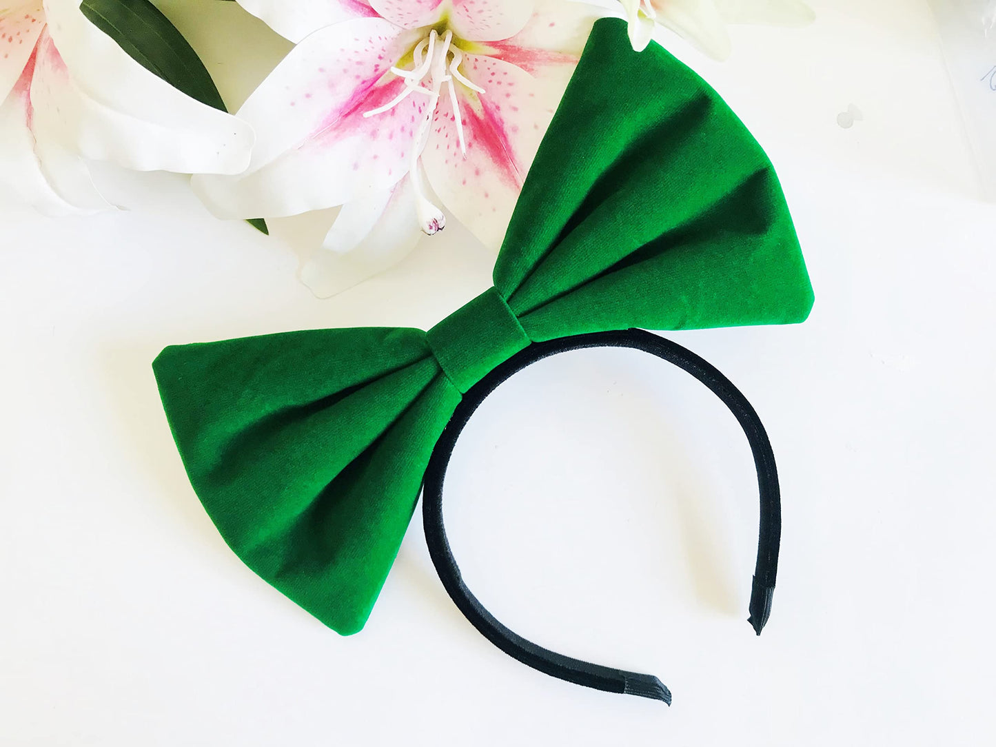 Products4ushop Velvet Green Bow Headbands Christmas Party : H2 (Velvet Bow - Green)