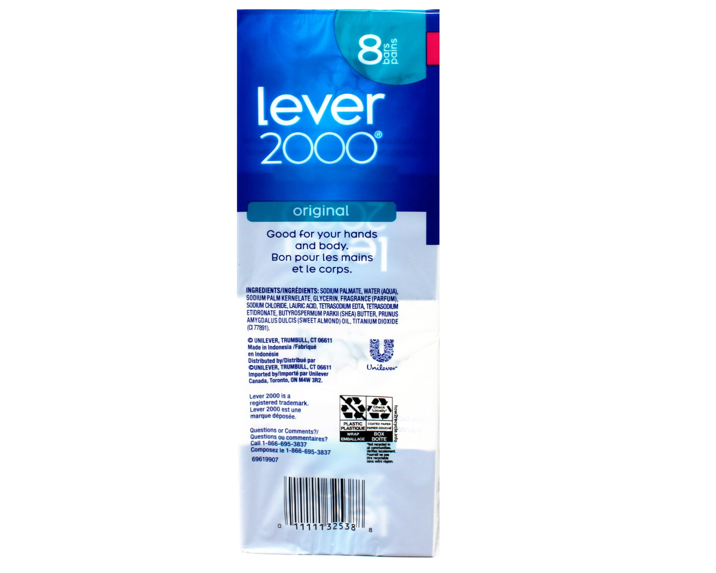 Lever 2000 Original Refreshing Bar Soap, Perfectly Fresh 3.75 oz, 8 Each (Pack of 2)