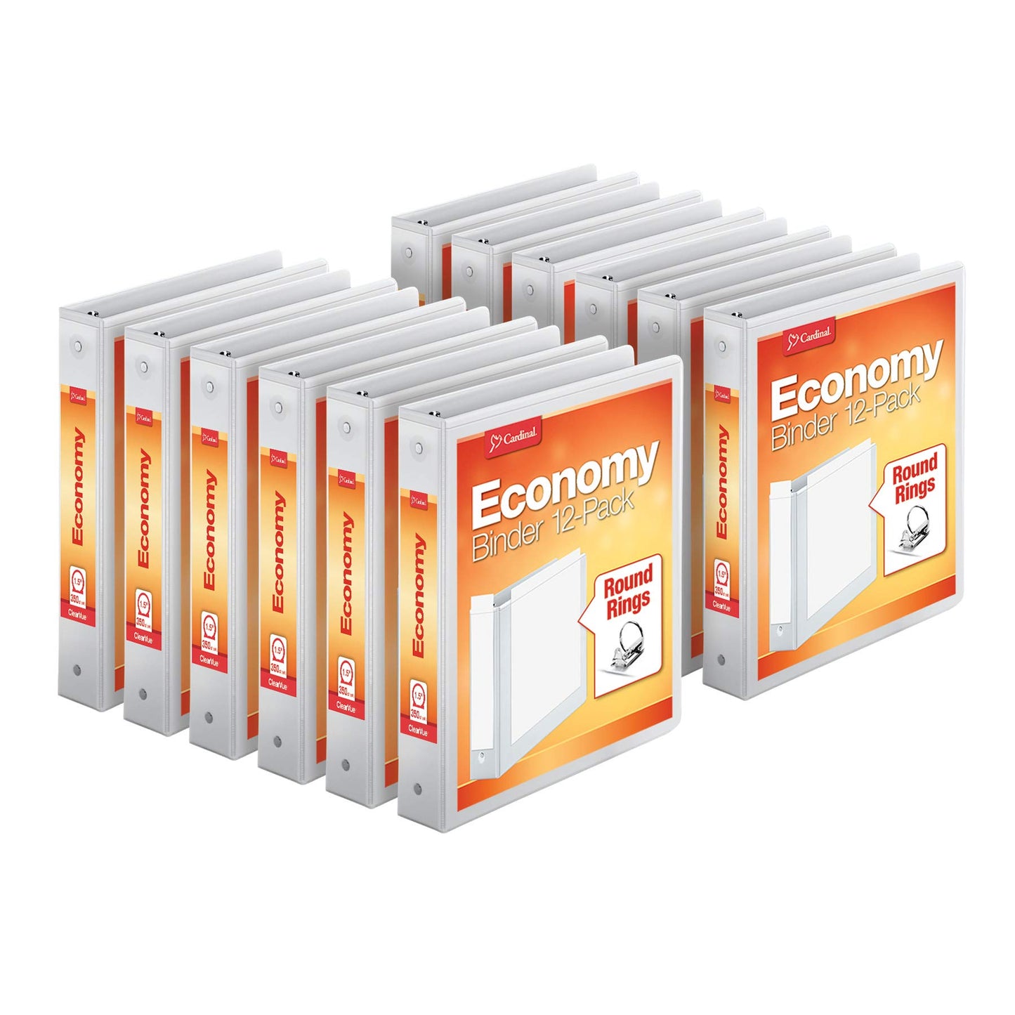 Cardinal Economy 3-Ring Binders, 2", Round Rings, Holds 475 Sheets & Cardinal Economy 3-Ring Binders, 1.5", Round Rings & Cardinal Economy 3-Ring Binders, 1", Round Rings