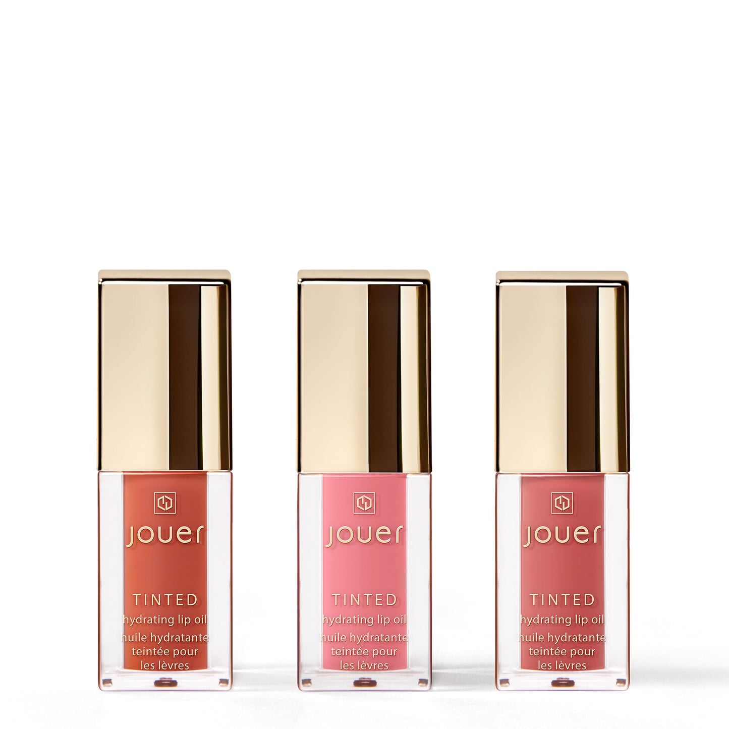 Jouer Bonnes Fêtes Deluxe Mini Lip Oil - Tinted Hydrating Lip Oil Gloss – Moisturizing Dry Lip Treatment Serum - Fragrance Free Tinted Lip Oil - Jojoba Seed Oil and Apricot Oil Formula - Valued at $42