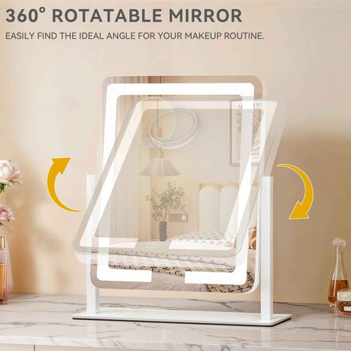 DWVO Vanity Mirror with Lights, 3 Color Lighting Modes, Magnification Mirror, Makeup Mirror with Smart Touch Control