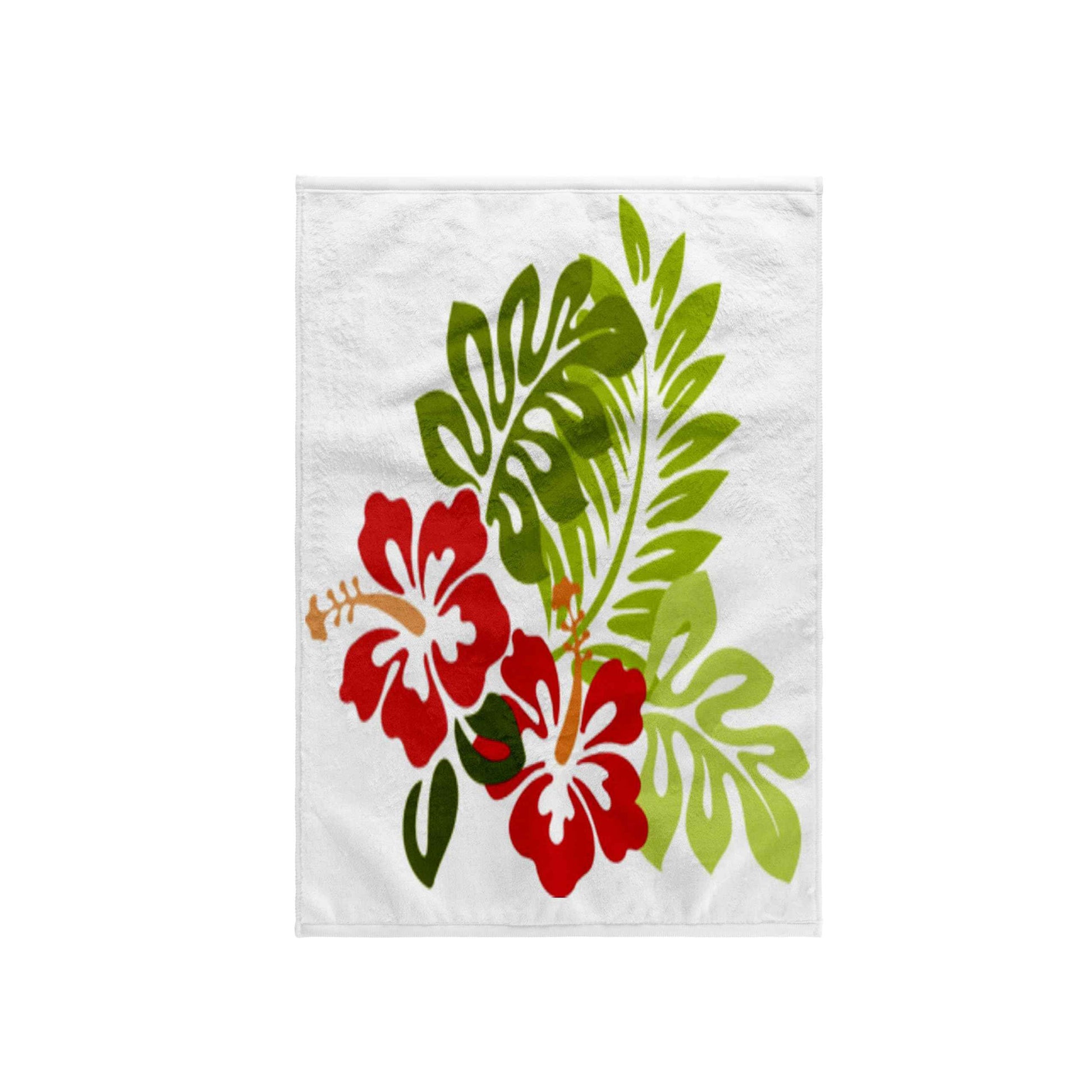3D Rose Hawaiian Hibiscus n Leaves Print TWL_41559_1 Towel, 15" x 22"