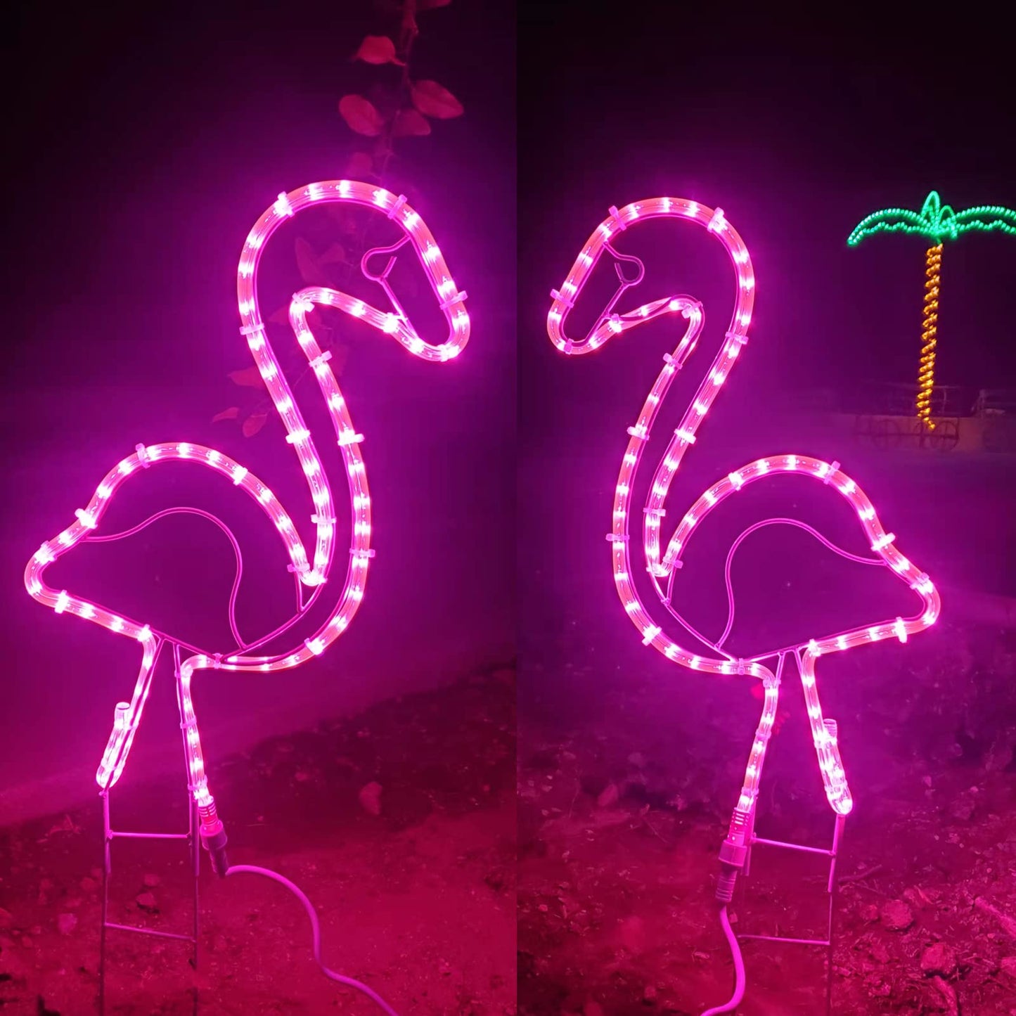 EEZ RV Products Tropical Lighted Pink Flamingo Rope Light Outdoor Yard Art Decoration, 24" (1 Each)