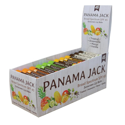 Panama Jack Sunscreen Lip Balm - SPF 45, Broad Spectrum UVA-UVB Sunscreen Protection, Prevents & Soothes Dry, Chapped Lips