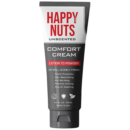 HAPPY NUTS Comfort Cream Deodorant For Men: Anti-Chafing Sweat Defense, Odor Control, Aluminum-Free Mens Deodorant & Hygiene Products for Men's Private Parts 3.4 oz. (3.4 Fl Oz (Pack of 1), Unscented)