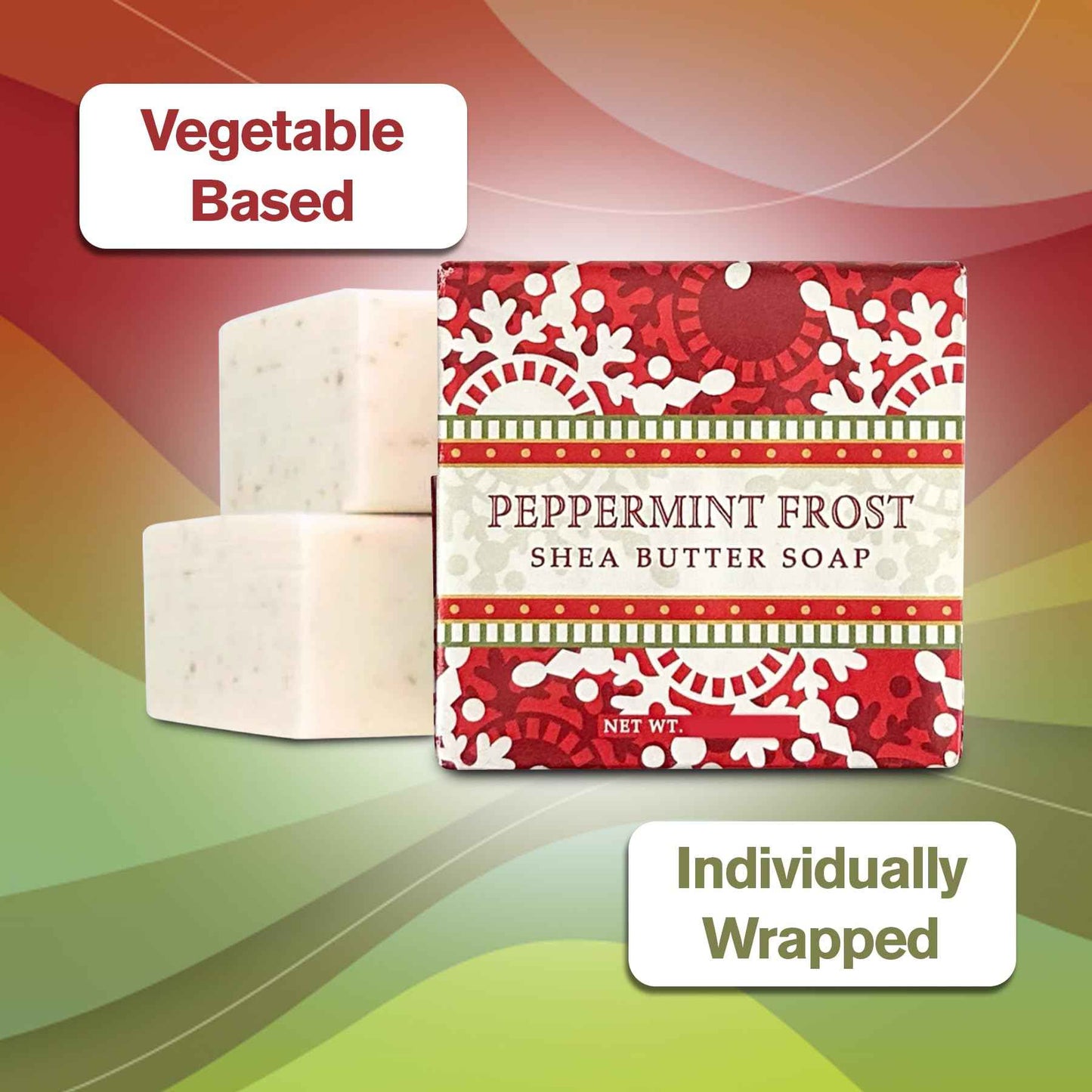 Greenwich Bay Mini Botanical Soap Bars – 12 Pack 1.9 oz Each – Individually Wrapped Guest Soaps for Airbnb, Spa, Travel, Bath – Travel Size Bar Soap Set, Peppermint Frost