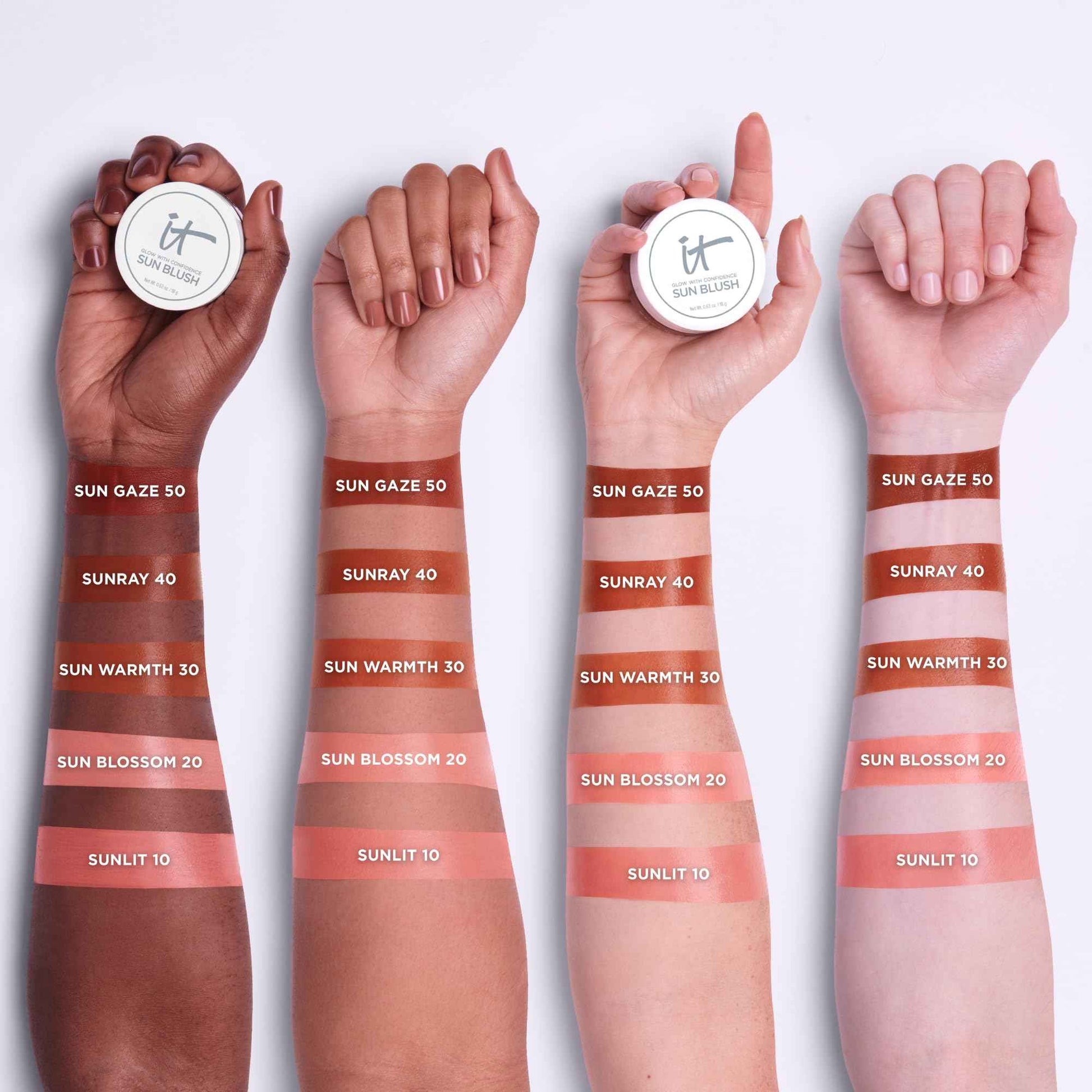 IT Cosmetics Do It All Serum Color Balm Sun Cream Blush & Bronzer, Sun Rush - Blendable & Buildable, Lift, Reshape, All-Over Color, 24HR Hydration, Hyaluronic Acid, Peptides & Vitamin E - 0.63 oz