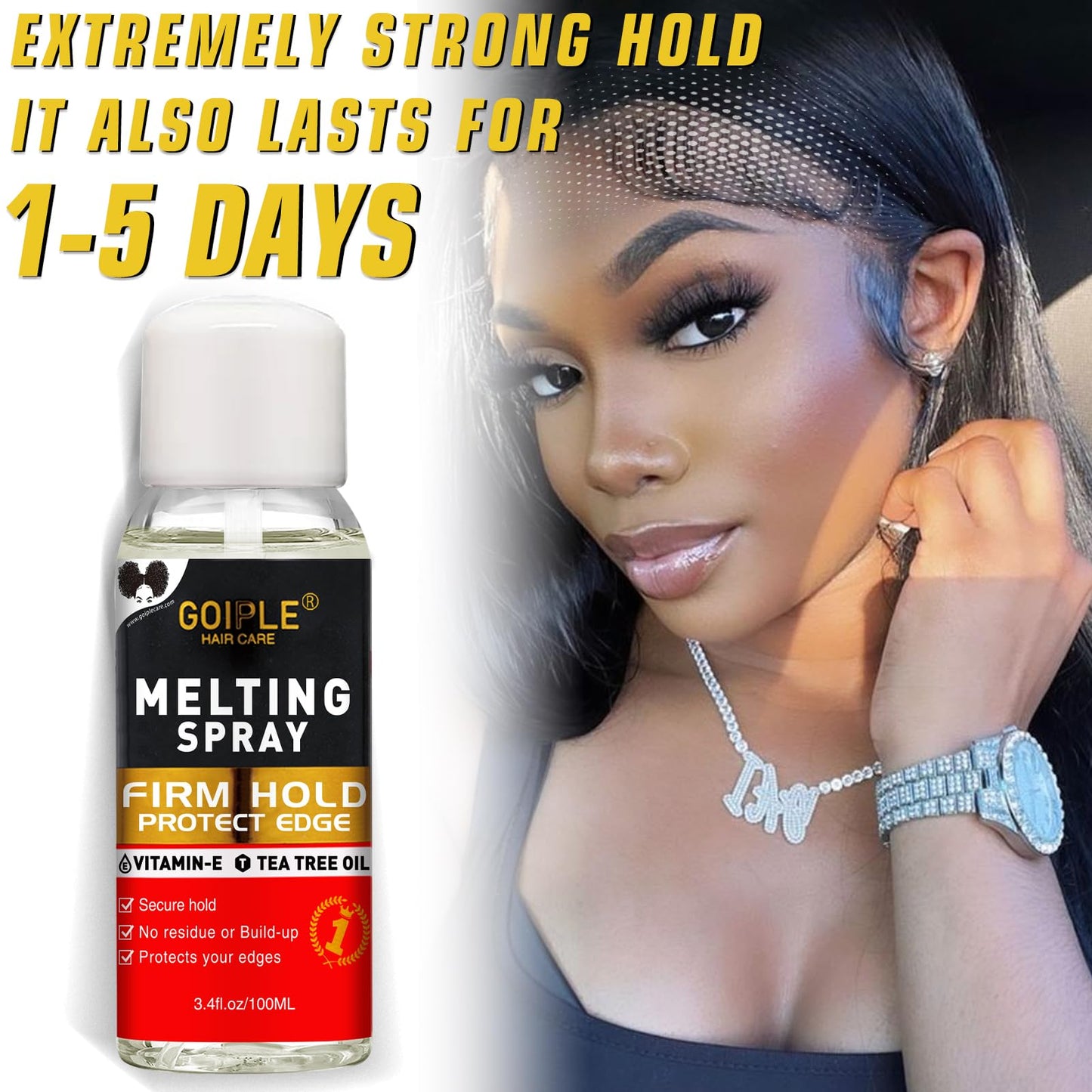 Wig Glue Lace Glue for Front Lace Wigs, Wig Adhesive for Closure Wigs Extensions, Lace Melting Spray for Lace Wigs Lace Front Hair Glue for Wigs with Tools and Hair Wax Stick Edge Control Wig Cap