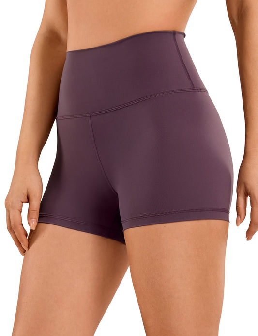 CRZ YOGA Women's Naked Feeling Biker Shorts - 3 Inches High Waisted Yoga Workout Running Spandex Shorts Arctic Plum XX-Small